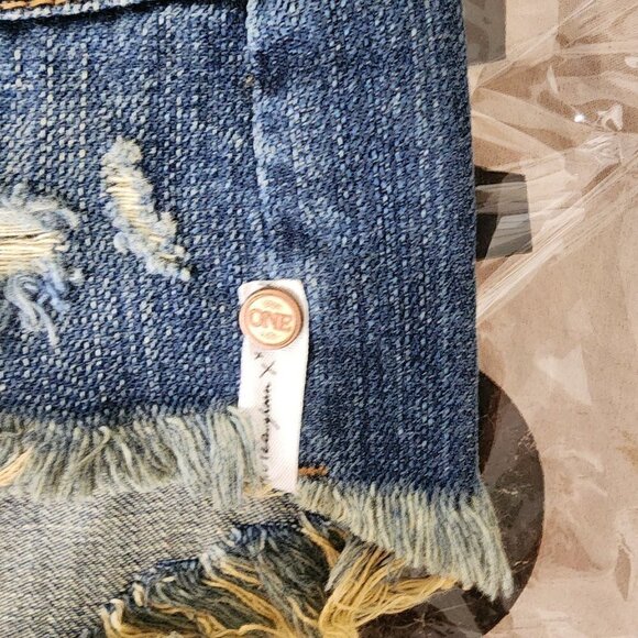 NWT One Teaspoon Cowboy Junkyard Distressed Frayed Hem Mini Jean Skirt Size 25 - Picture 8 of 16